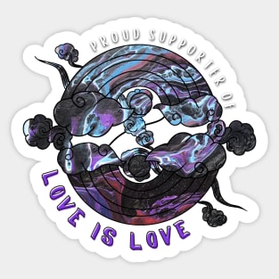 Proud Supporter of Love is Love Rainbows - Violet Galaxy Sticker